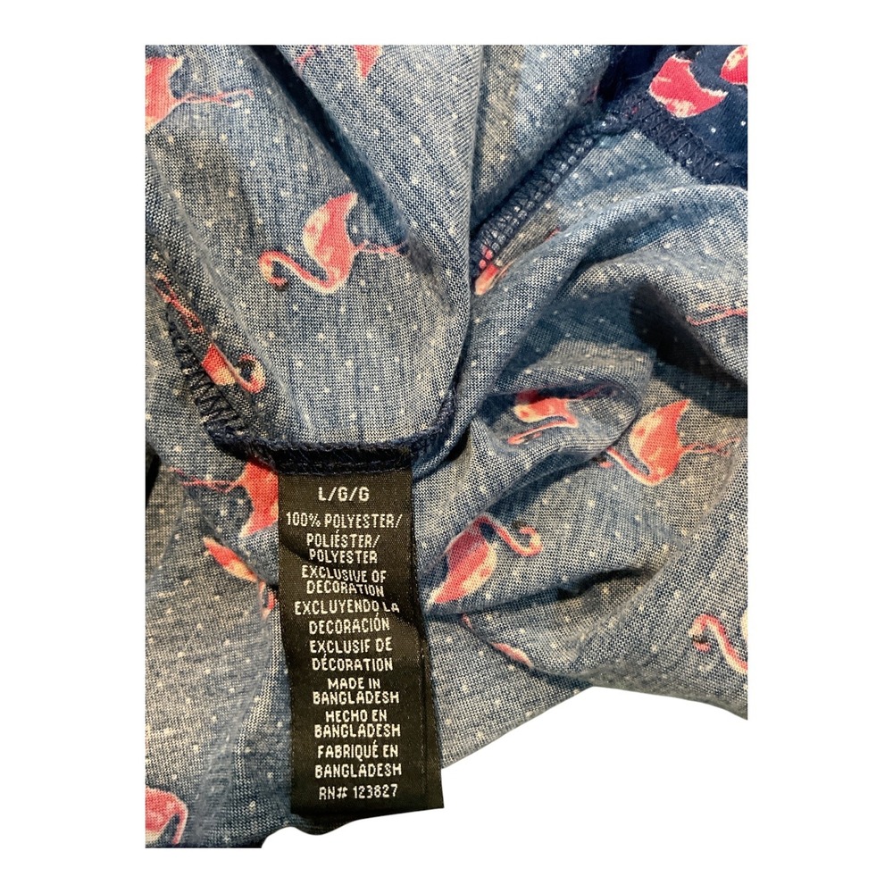 Fresh Prints of Bel-Air Mens Flamingo Polka crew Dot T-Shirt Navy Blue Pink L - Picture 5 of 5